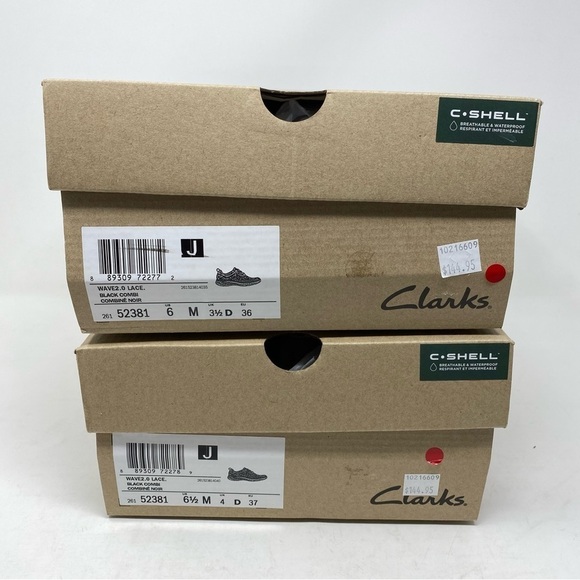 CLARKS WOMEN'S WAVE 2.0 LACE WATERPROOF ATHLETIC SHOE Black - Picture 8 of 8